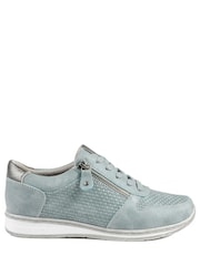 Pavers Denim Blue Wide Fit Casual Zip & Lace Trainers - Image 3 of 5