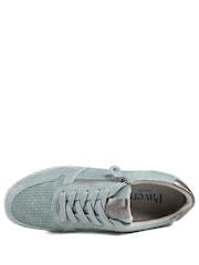 Pavers Denim Blue Wide Fit Casual Zip & Lace Trainers - Image 4 of 5