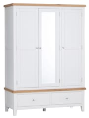 K Interiors White Oak Windsor Solid Wood Triple, 2 Drawers Wardrobe - Image 2 of 6