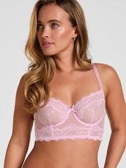 Hunkemoller Pink Non-Padded Underwired Longline Bra Camellia - Image 1 of 5