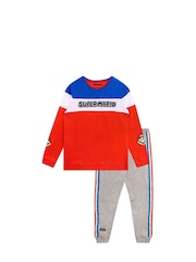 Character Orange/Grey 100% Cotton Super Mario Joggers Set - Image 1 of 5