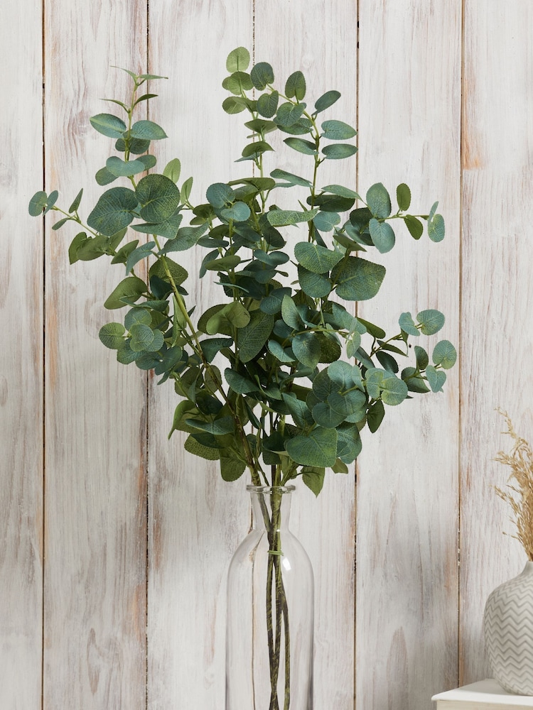 Set of 3 Green Artificial Eucalyptus Stems - Image 1 of 6