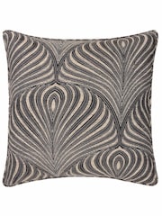 Riva Paoletti Black Gatsby Jacquard Cushion - Image 3 of 6