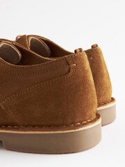 Tan Brown Suede Wing Cap Derby Shoes - Image 4 of 7