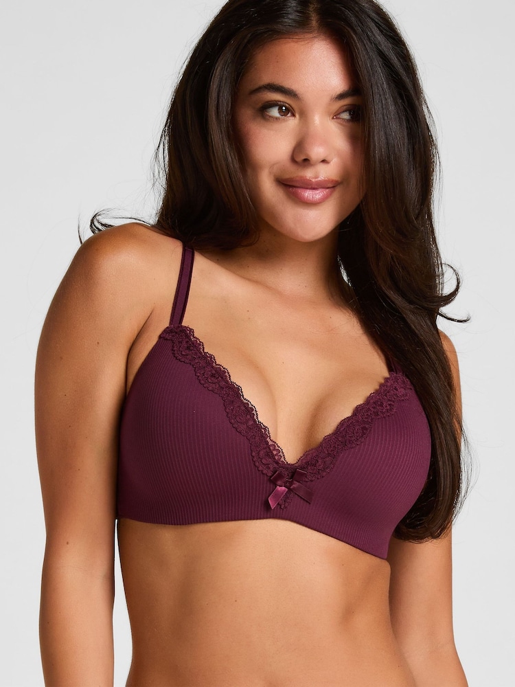 Hunkemoller Dark Purple Non Wired Lola Padded Bra - Image 1 of 5