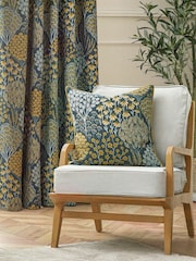 Wylder Blue Saffron Ophelia Floral Jacquard Cushion - Image 2 of 5