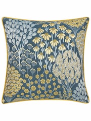 Wylder Blue Saffron Ophelia Floral Jacquard Cushion - Image 3 of 5