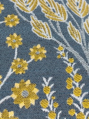 Wylder Blue Saffron Ophelia Floral Jacquard Cushion - Image 5 of 5