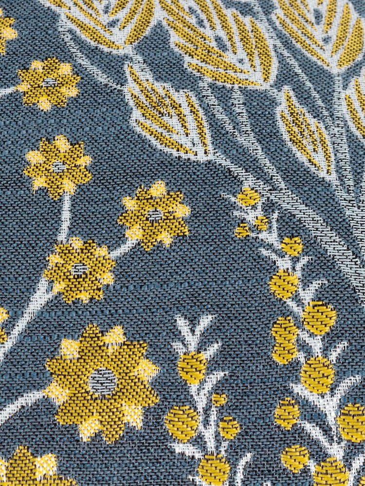 Wylder Blue Saffron Ophelia Floral Jacquard Cushion - Image 5 of 5