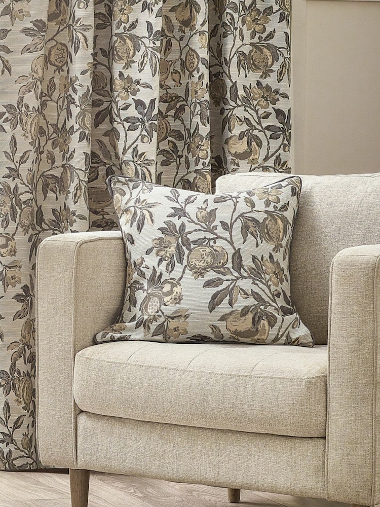 Wylder Natural Pomegranate Floral Jacquard Cushion - Image 2 of 5