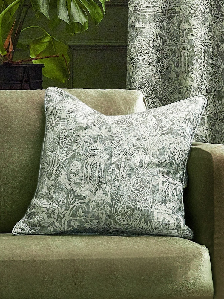 Wylder Tropics Sage Bengal Chenille Cushion - Image 1 of 6 Wylder Tropics Sage Bengal Chenille Cushion - Image 1 of 6