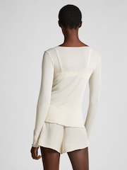 Hunkemoller White Supersoft Boatneck T-Shirt Thermal Base Layer With Cashmere - Image 3 of 5