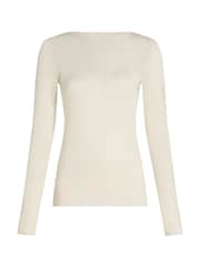 Hunkemoller White Supersoft Boatneck T-Shirt Thermal Base Layer With Cashmere - Image 4 of 5
