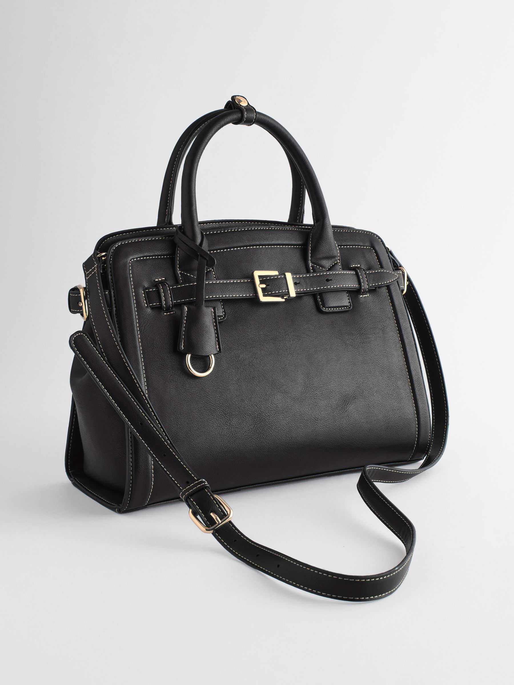 Buy Black Belted Workwear Tote Bag from Next Luxembourg