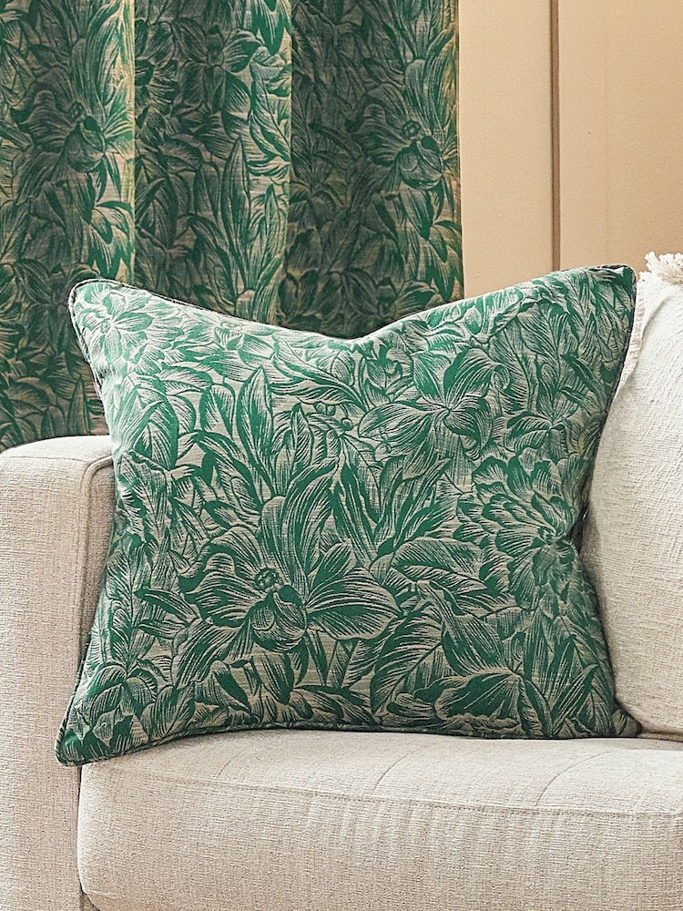 Wylder Emerald Grantley Jacquard Cushion - Image 1 of 5