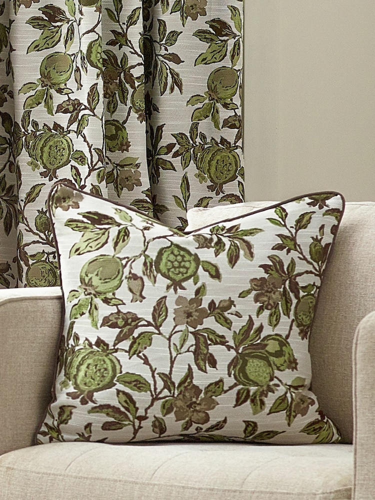 Wylder Green Pomegranate Floral Jacquard Cushion - Image 1 of 5 Wylder Green Pomegranate Floral Jacquard Cushion - Image 1 of 5