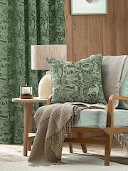 Furn Emerald Winter Woods Animal Chenille Cushion - Image 1 of 6
