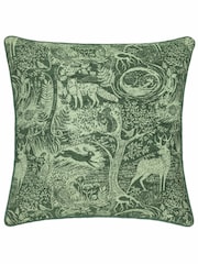 Furn Emerald Winter Woods Animal Chenille Cushion - Image 3 of 6