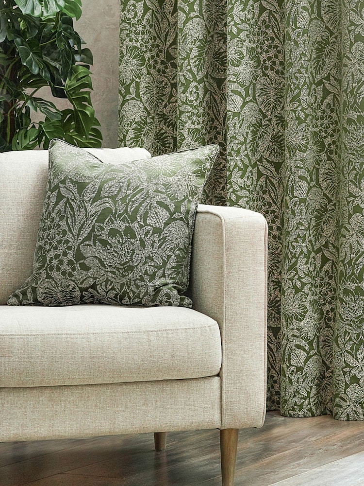 Wylder Olive Bali Botanical Jacquard Cushion - Image 2 of 5