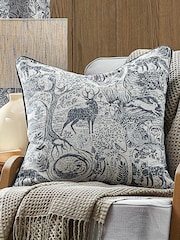 Furn Midnight Winter Woods Animal Chenille Cushion - Image 1 of 6