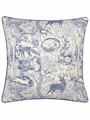 Furn Midnight Winter Woods Animal Chenille Cushion - Image 3 of 6
