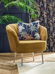 Wylder Navy Blue Galapagos Tropical Jacquard Cushion - Image 2 of 5