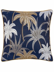 Wylder Navy Blue Galapagos Tropical Jacquard Cushion - Image 3 of 5