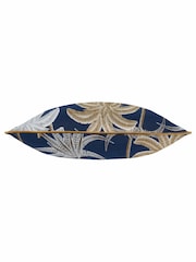 Wylder Navy Blue Galapagos Tropical Jacquard Cushion - Image 4 of 5