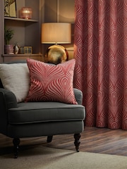 Riva Paoletti Terracotta Gatsby Jacquard Eyelet Cushion - Image 2 of 6
