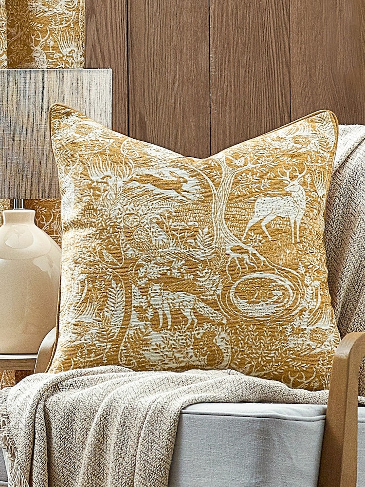 furn. Chenille-Kissen mit Winter-Tiermotiven - Bild 1 von 6 furn. Chenille-Kissen mit Winter-Tiermotiven - Bild 1 von 6