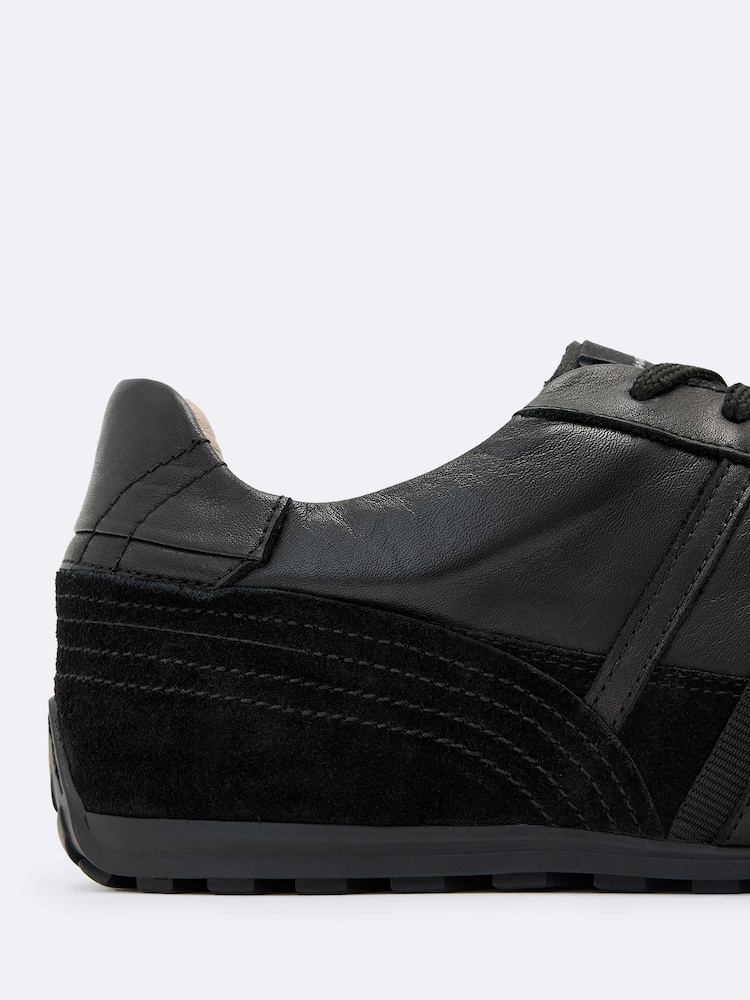 AllSaints Black Liam Lace Up Trainers - Image 4 of 4