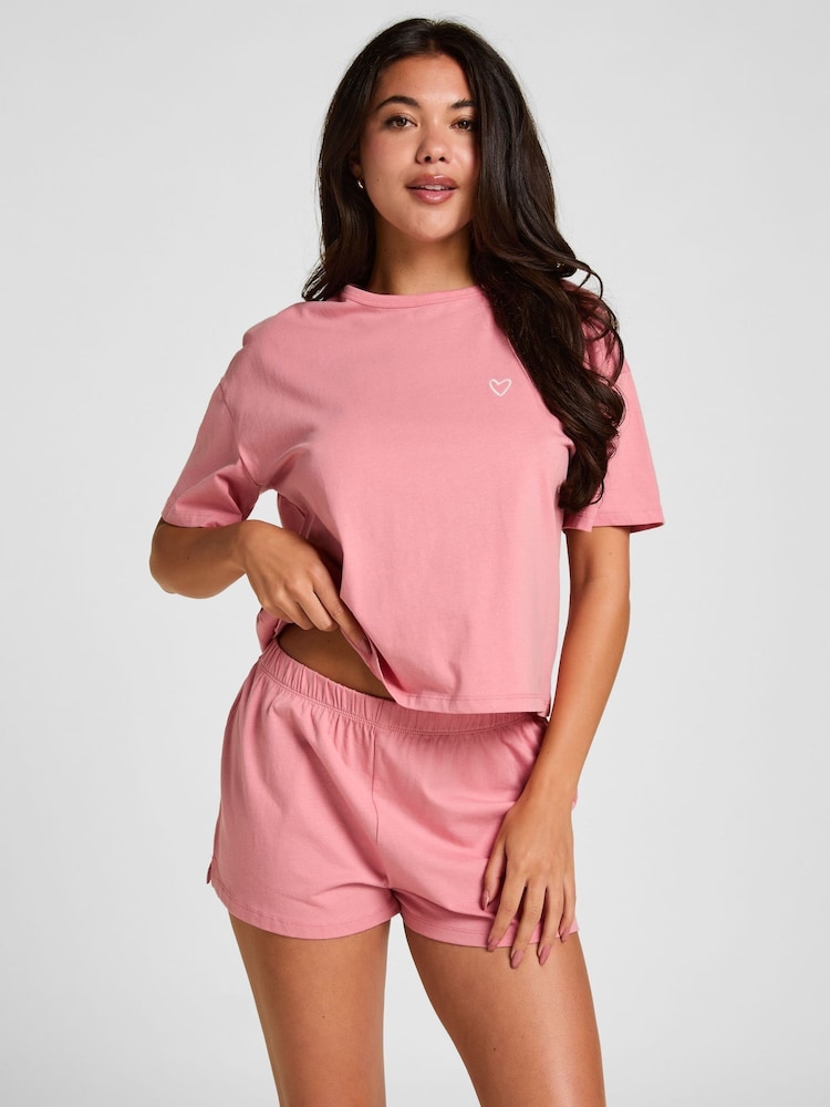 Hunkemoller Pink Cotton Pyjamas Set - Image 1 of 5 Hunkemoller Pink Cotton Pyjamas Set - Image 1 of 5