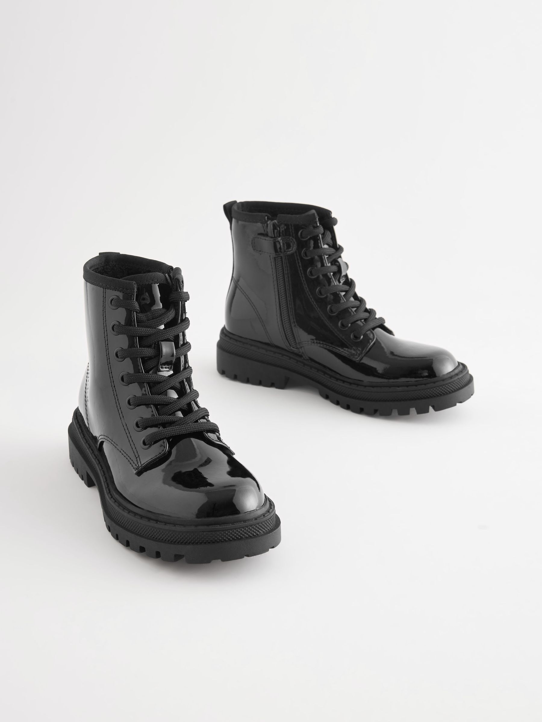 Wide fit patent boots sale
