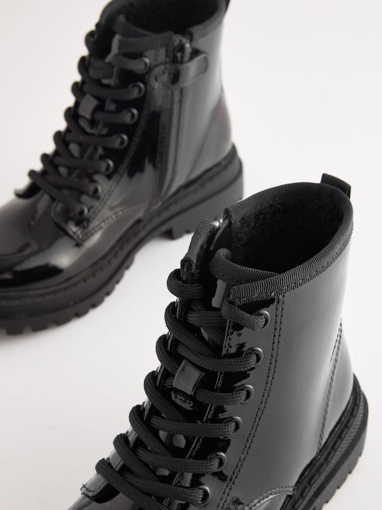 Brevet noir - Warm Lined Lace-Up Ankle Boots - Image 3 of 5