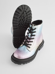 Rainbow Metallic Wide Fit (G) Warm Lined Lace-Up Ankle Boots - Image 4 of 6