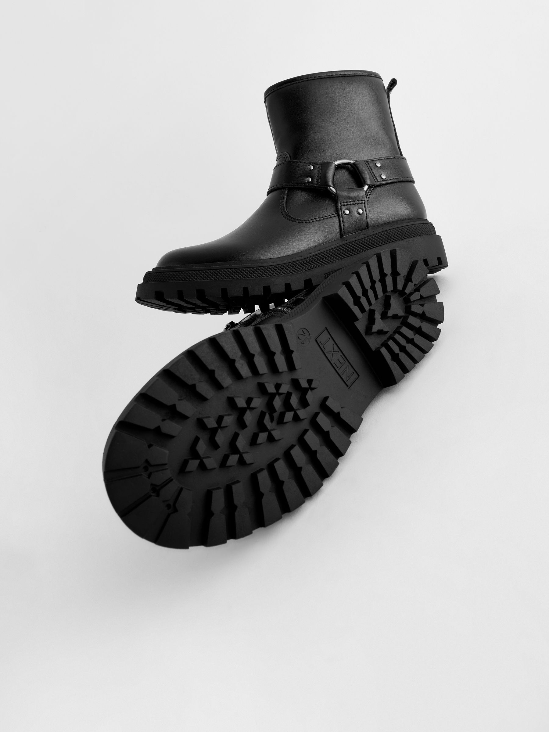 Buy Black Wide Fit G Harness Biker Boots from the Next UK online shop