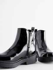 Black Patent Wide Fit (G) Chunky Chelsea Ankle Boots - Image 5 of 5