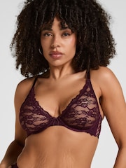 Hunkemoller Purple Aveline Non-Padded Underwired Bra - Image 1 of 6