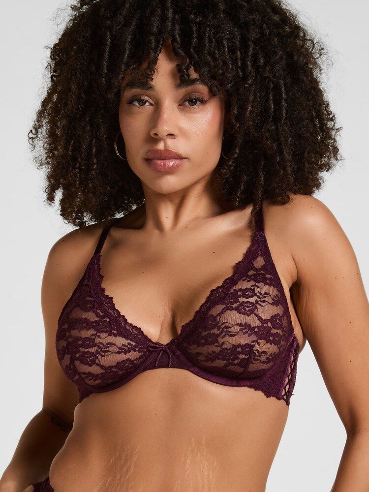 Hunkemoller Purple Aveline Non-Padded Underwired Bra - Image 1 of 6 Hunkemoller Purple Aveline Non-Padded Underwired Bra - Image 1 of 6