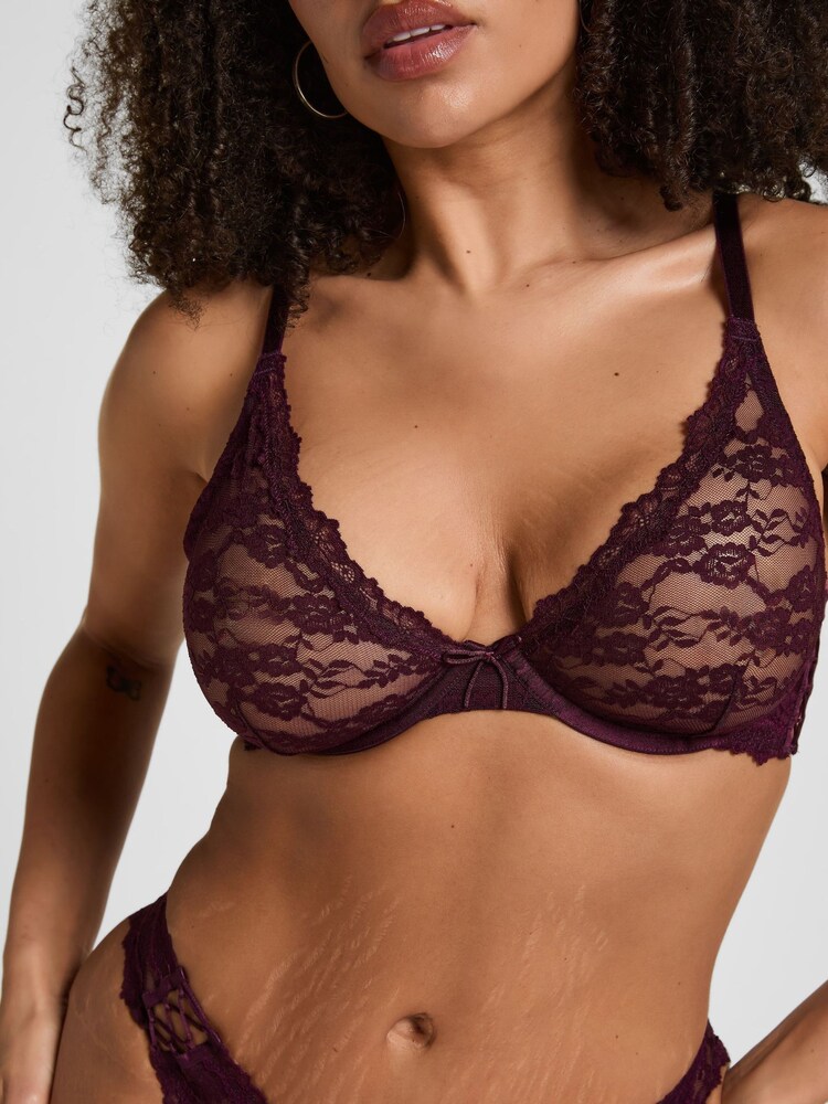 Hunkemoller Purple Aveline Non-Padded Underwired Bra - Image 2 of 6 Hunkemoller Purple Aveline Non-Padded Underwired Bra - Image 2 of 6
