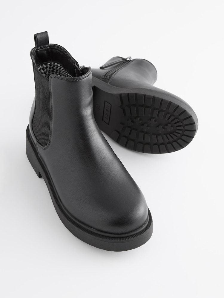 Ματ μαύρο - Chunky Chelsea Ankle Μπότες - Image 3 of 6