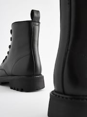 Schwarz - Schnürstiefel aus Leder - Bild 3 von 4