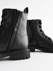Schwarz - Schnürstiefel aus Leder - Bild 4 von 4
