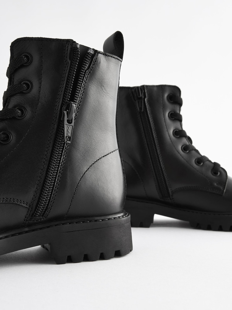Schwarz - Schnürstiefel aus Leder - Bild 4 von 4 Schwarz - Schnürstiefel aus Leder - Bild 4 von 4