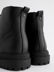 Matt Black Wide Fit (G) Warm Lined Lace-Up Ankle Boots - Image 4 of 6