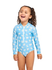 Zoggs Blue Kids Girls Paddle Swimsuit - Image 1 of 7