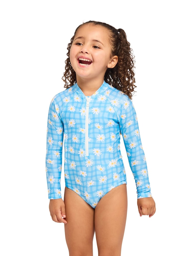 Zoggs Blue Kids Girls Paddle Swimsuit - Image 1 of 7