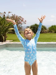 Zoggs Blue Kids Girls Paddle Swimsuit - Image 5 of 7