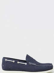 Crew Clothing Blue Slip On Leather Deck Shoes - Image 2 of 5