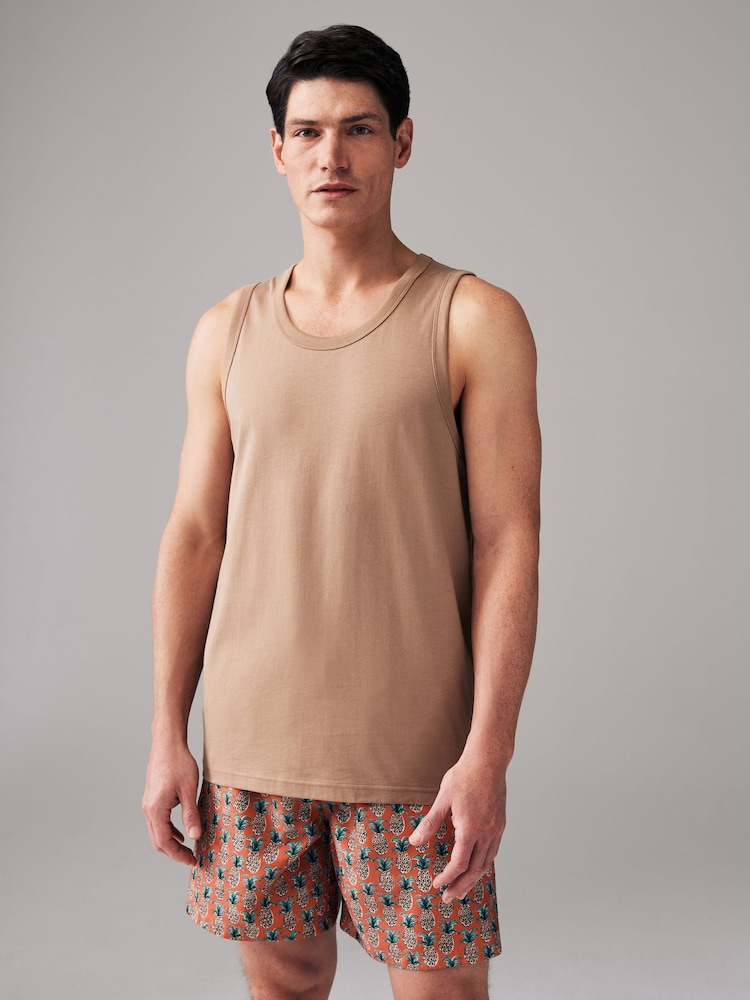 Stone Neutral 100% Cotton Vest - Image 1 of 7